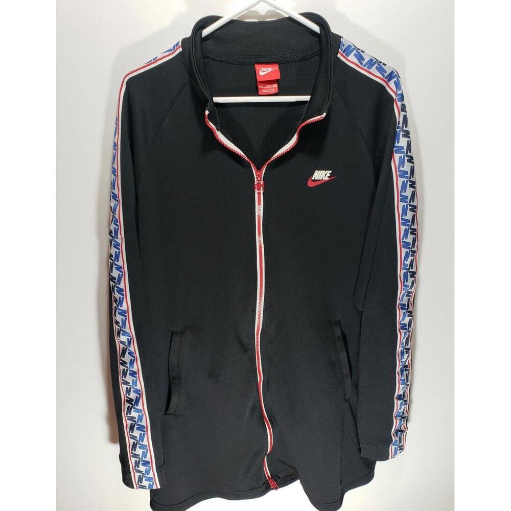Mens Vintage Nike 90s Long Sleeve Full Zip Up Track‎ Jacket Coat Big Logo Sz 2XL